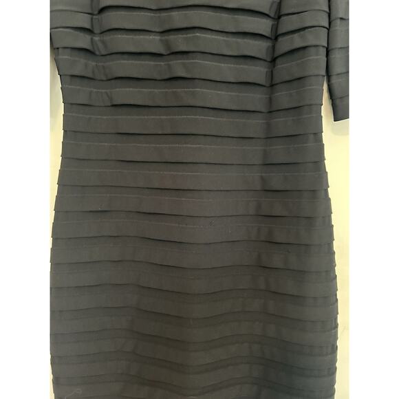 Adrianna Papell Womens Pleated Tiered Black Dress/ Size 6 - Picture 2 of 8